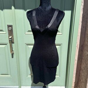 Bebe Designlab Dress - Rhinestone Zip Pointe Little Black Dress - Size XS